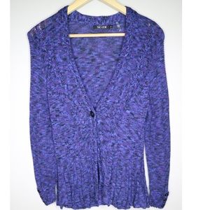Nic+Zoe purple peplum cardigan small petite